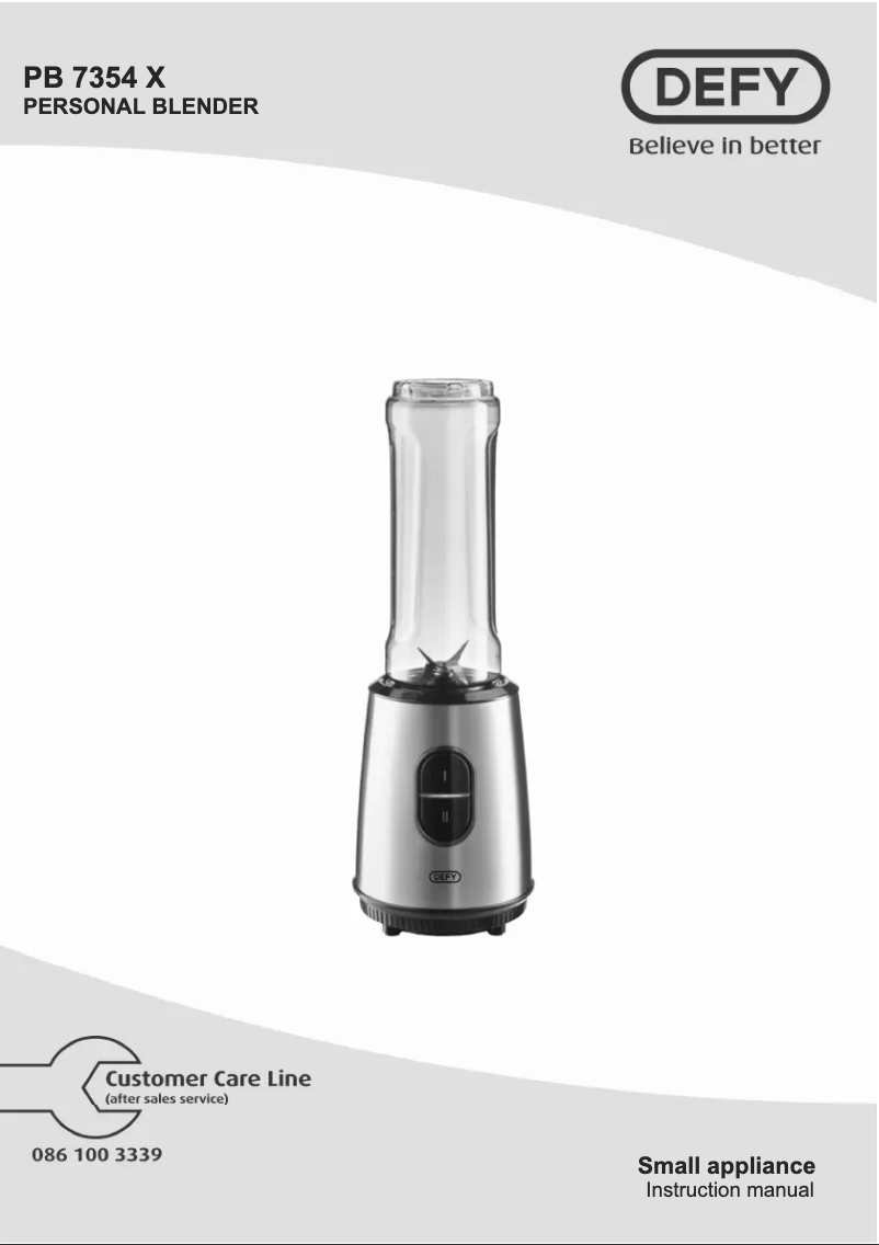 Página 1 del manual Manual de usuario Defy PB7354X
