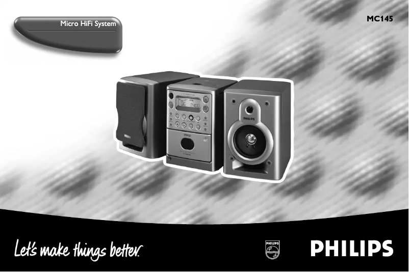Page n°1 - Manuel utilisateur Philips MC145 Micro Hi-Fi System