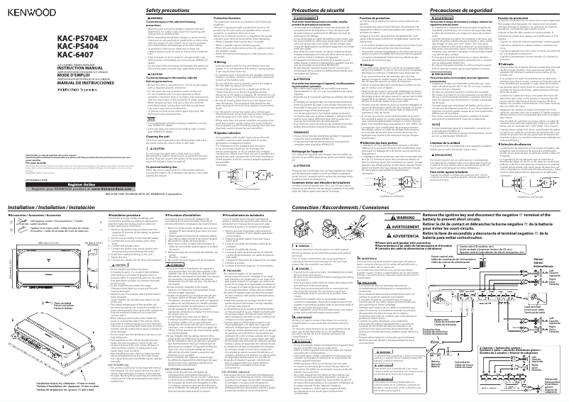 Página 1 del manual Manual de usuario Kenwood KAC-PS704EX