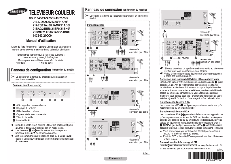 Imagen de la primera página del manual del dispositivo CS21B501HL