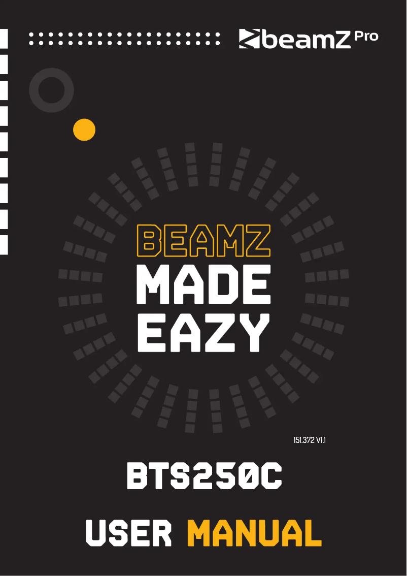 Page n°1 - Manuel utilisateur BeamZ BTS250C