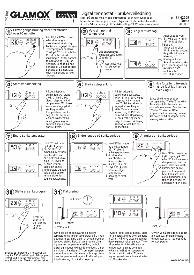Page 1 de la notice Manuel utilisateur Glamox 62169