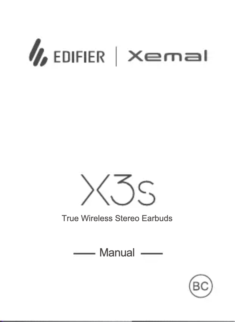 Page n°1 - Manuel utilisateur Edifier X3s