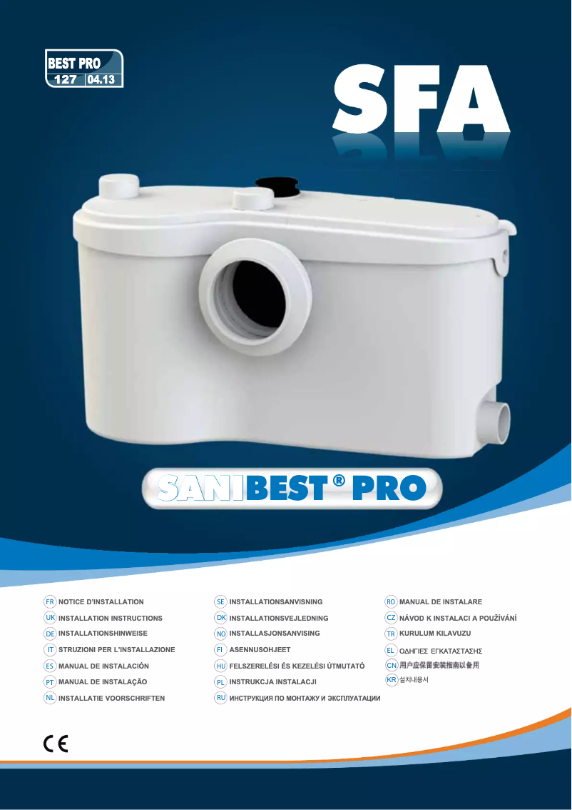 Image de la première page du manuel de l'appareil Sanibest Pro