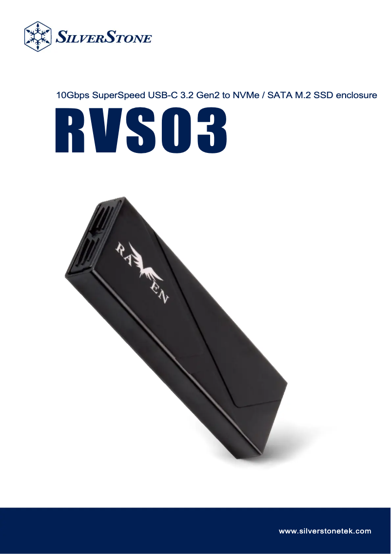 Page 1 de la notice Manuel utilisateur Silverstone RVS03