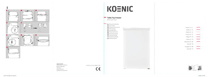 Page 1 de la notice Manuel utilisateur Koenic KFZ 121 D W