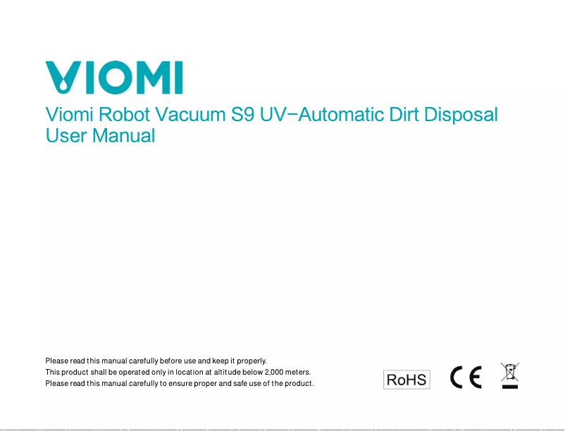 Page 1 of the manual User Manual Viomi Alpha S9 UV