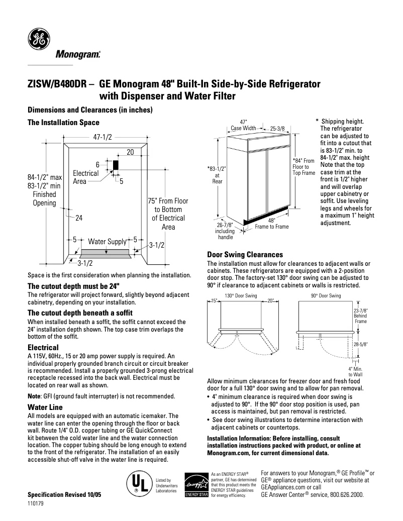 Image de la première page du manuel de l'appareil ZISB480DR