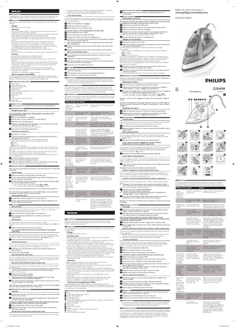 Imagen de la primera página del manual del dispositivo SmoothCare GC3569