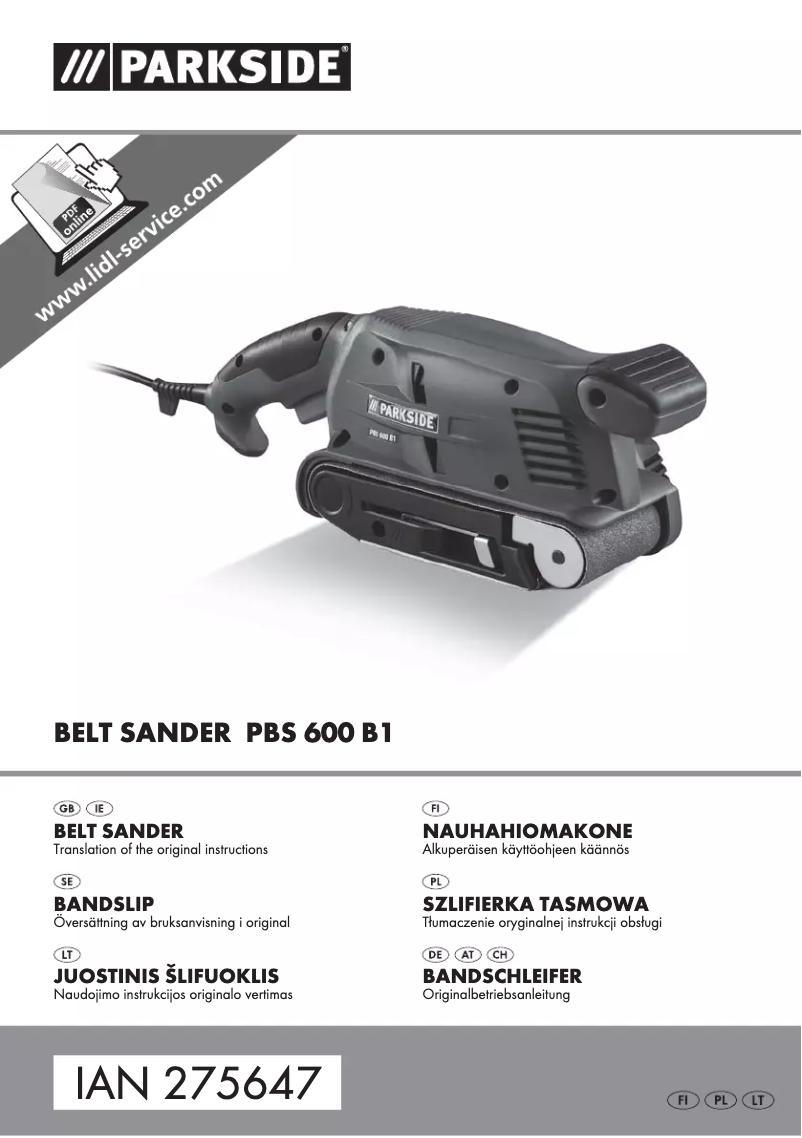 Page 1 de la notice Manuel utilisateur Parkside PBS 600 B1