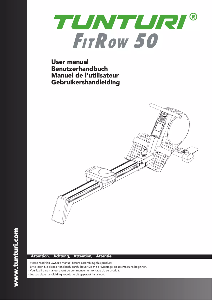 Image de la première page du manuel de l'appareil FitRow 50