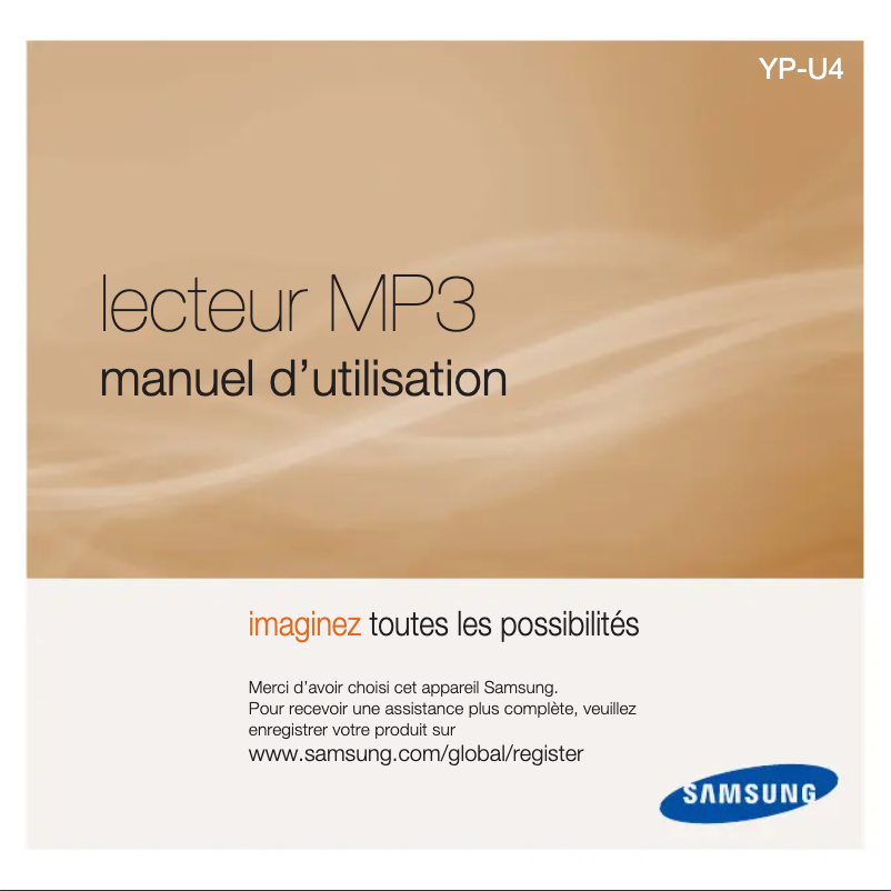 Page 1 de la notice Manuel utilisateur Samsung YP-U4JQB