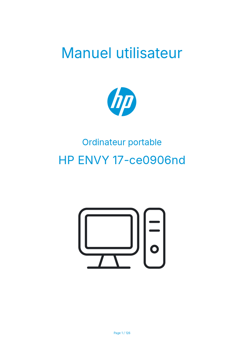 Page n°1 - Manuel utilisateur HP ENVY 17-ce0906nd