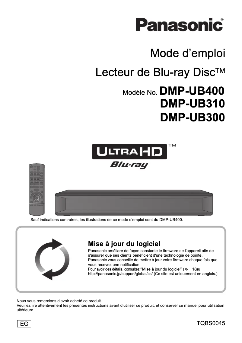 First page image of the manual for DMP-UB310