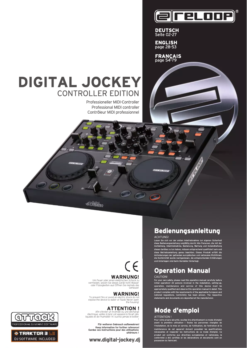 Page n°1 - Manuel utilisateur Reloop Digital Jockey