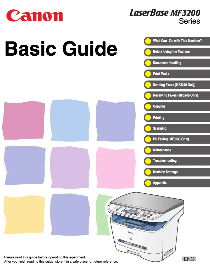 Page 1 de la notice Manuel utilisateur Canon i-SENSYS MF3228