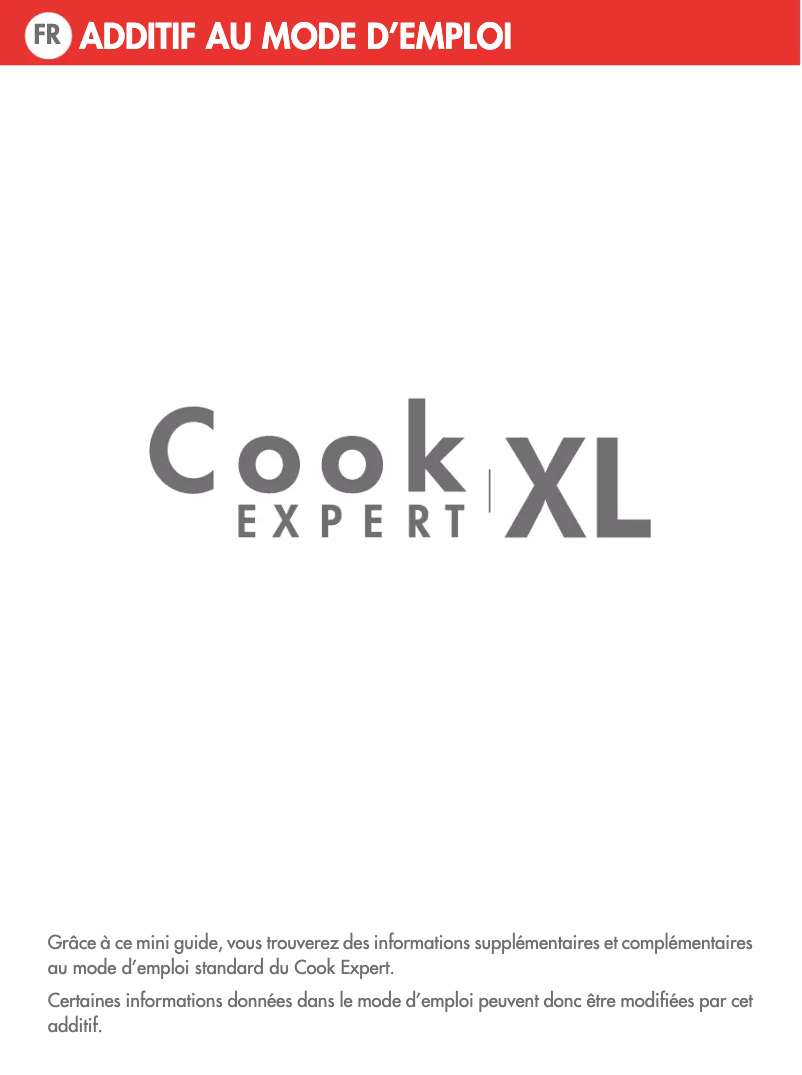 Image de la première page du manuel de l'appareil Cook Expert