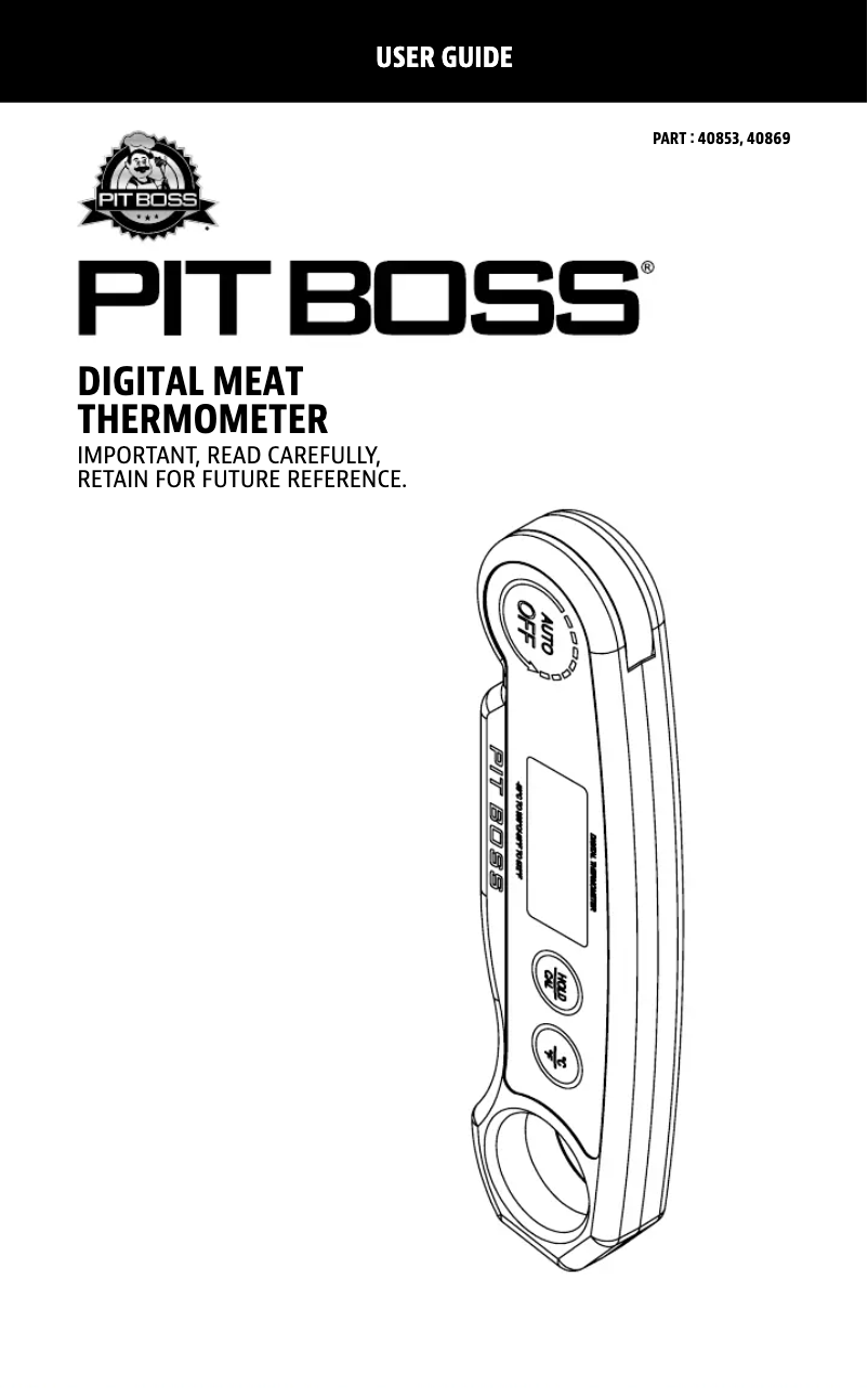 Page 1 de la notice Manuel utilisateur Pit Boss 40853