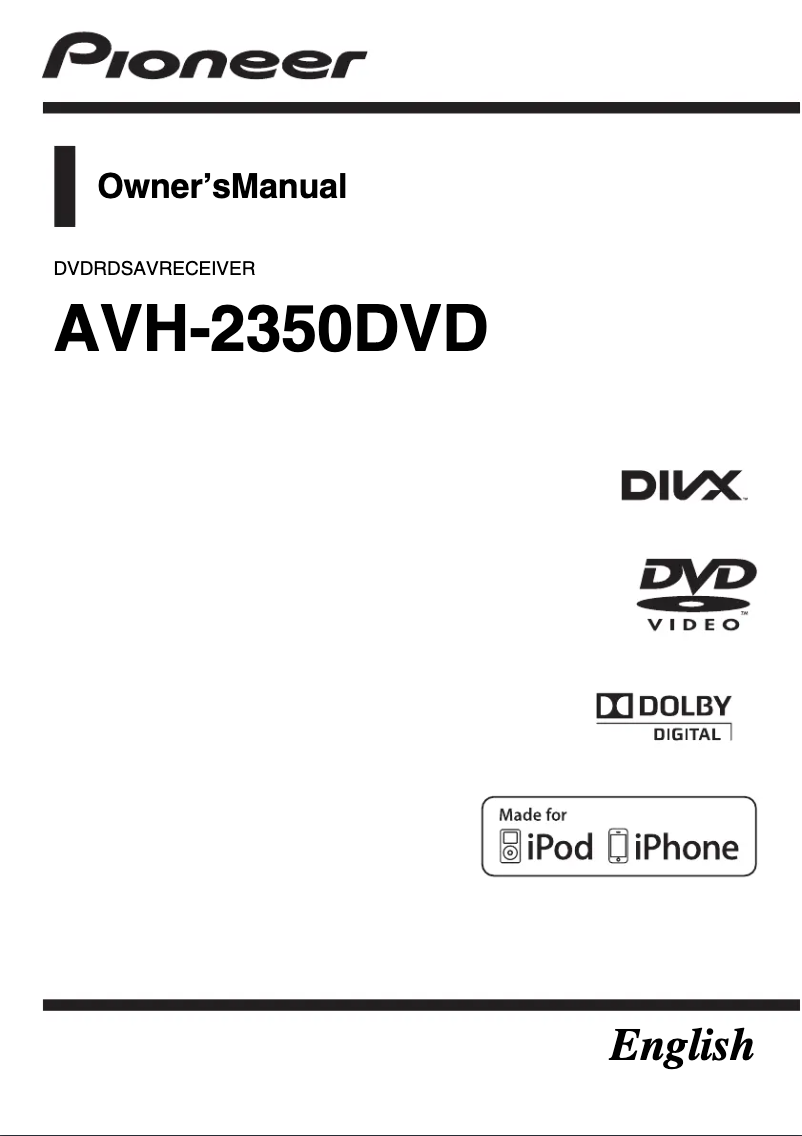 Image de la première page du manuel de l'appareil AVH-2350DVD
