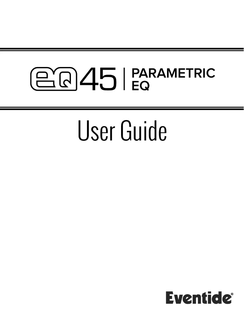 Page 1 de la notice Manuel utilisateur Eventide EQ45