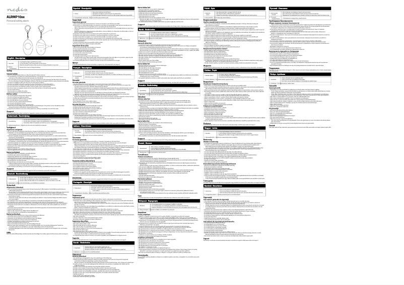 Page 1 de la notice Manuel utilisateur Nedis ALRMP10PK