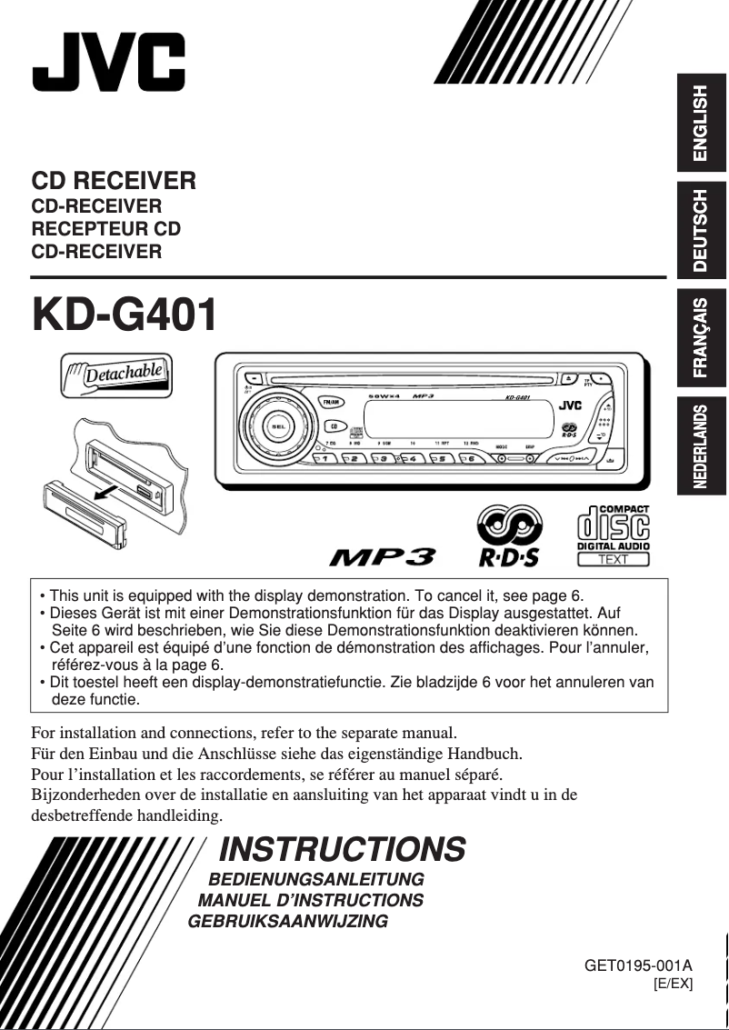 Page 1 of the manual User Manual JVC KD-G401