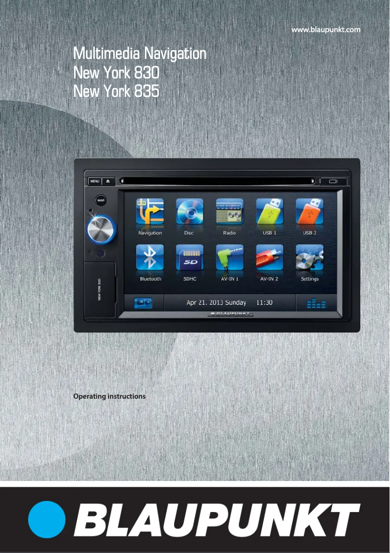 Page 1 de la notice Manuel utilisateur Blaupunkt New York 835