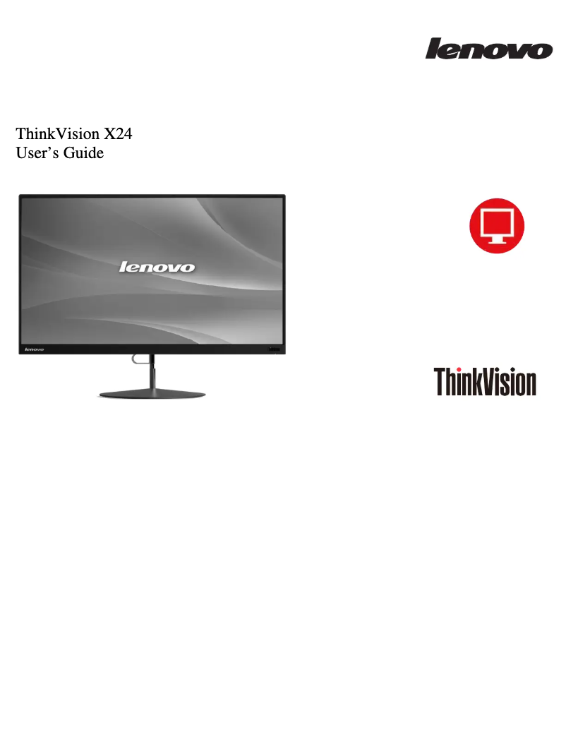 Imagen de la primera página del manual del dispositivo ThinkVision X24