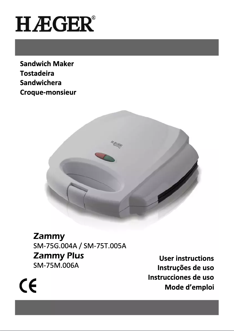 Page 1 de la notice Manuel utilisateur Haeger Zammy Plus SM-75M.006A