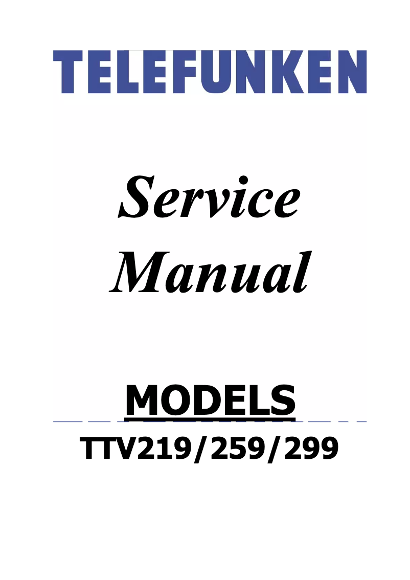 Page n°1 - Manuel utilisateur Telefunken TTV299