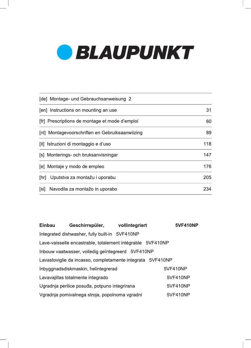 Image de la première page du manuel de l'appareil 5VF410NP