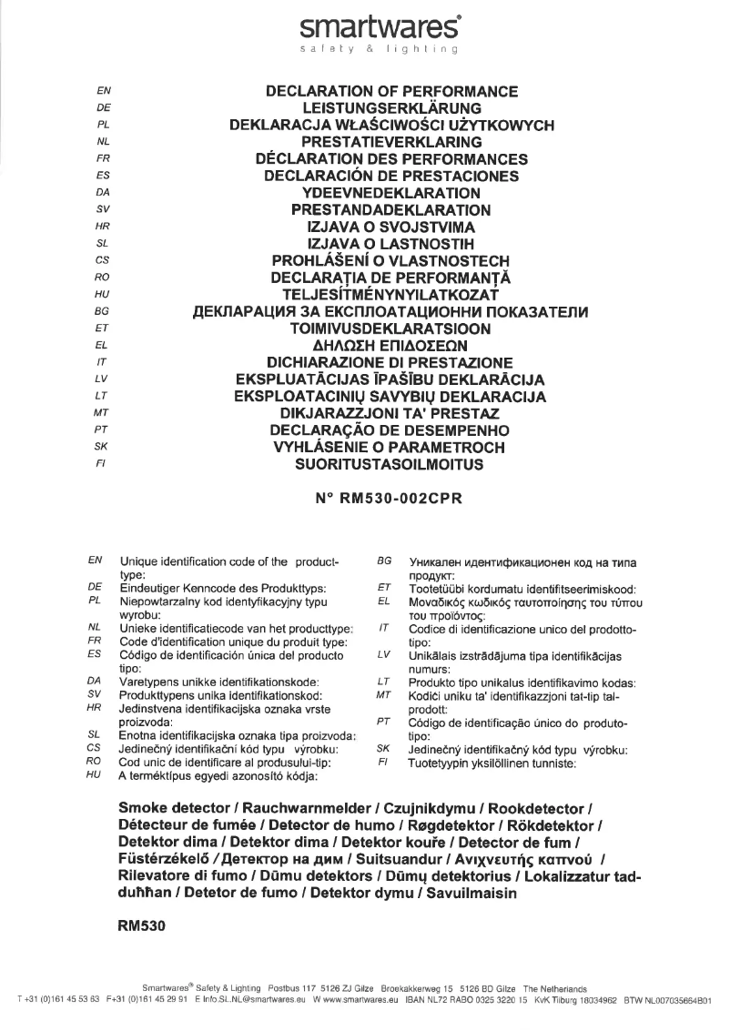Page 1 de la notice Manuel utilisateur Smartwares FSM-12210