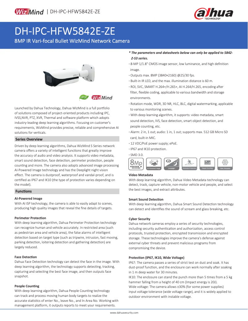 Image de la première page du manuel de l'appareil IPC-HFW5842E-ZE