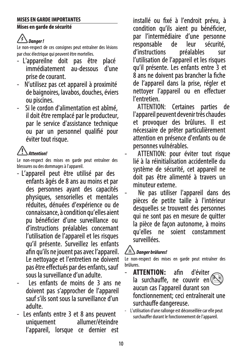 Page 1 de la notice Manuel utilisateur DeLonghi HSX2320