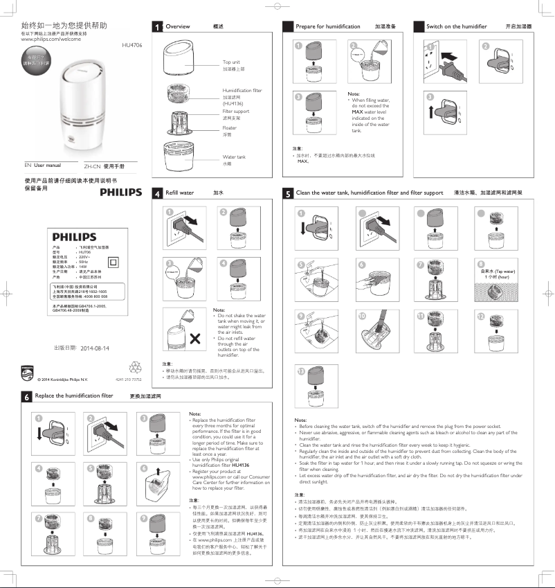 Page 1 de la notice Manuel utilisateur Philips SHL3065
