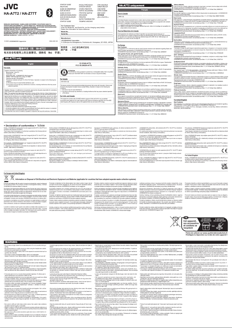Page 1 de la notice Manuel utilisateur JVC HA-A7T2
