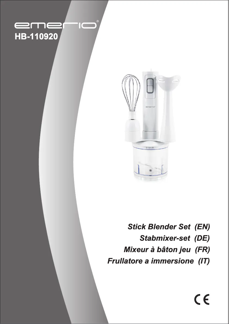 Page n°1 - Manuel utilisateur Emerio HB-110920