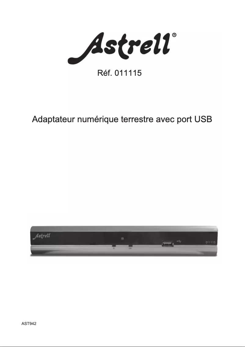 Page 1 de la notice Manuel utilisateur Astrell AST942 011115