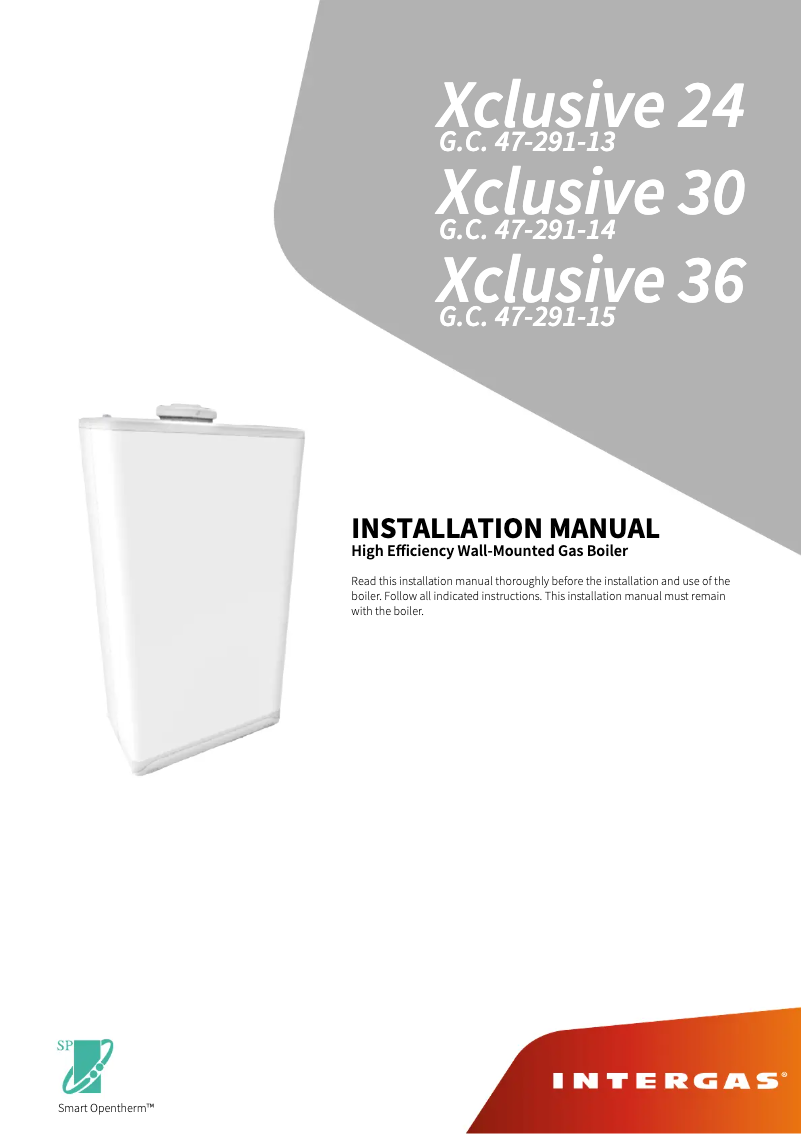 Page 1 de la notice Manuel utilisateur Intergas Xclusive 24