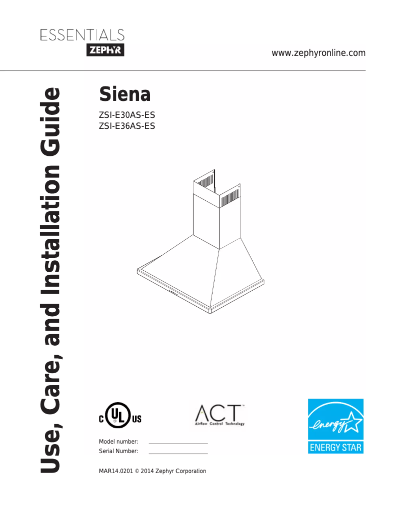 Page n°1 - Manuel utilisateur Zephyr ZSIE30ASES