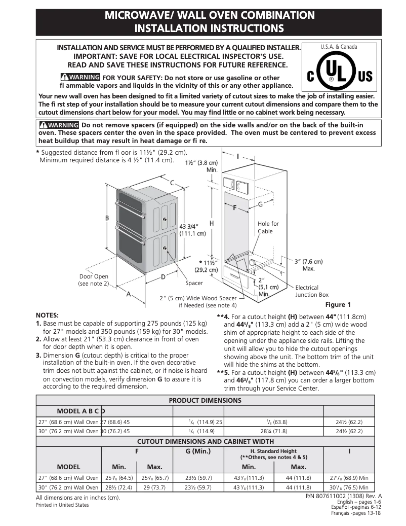 Page 1 de la notice Guide d'installation Electrolux EW27MC65PS