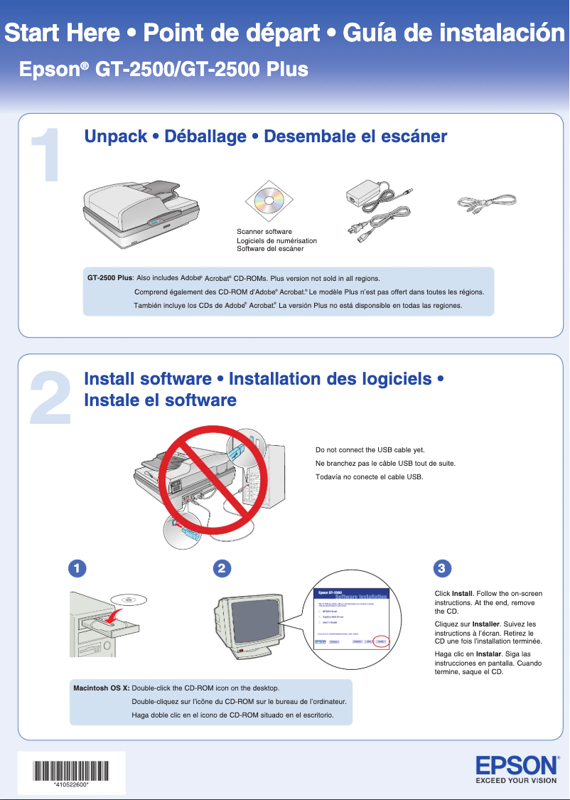 Image de la première page du manuel de l'appareil GT-2500 Plus