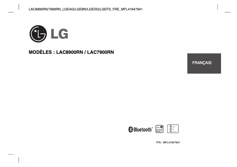 Image de la première page du manuel de l'appareil LAC8900RN