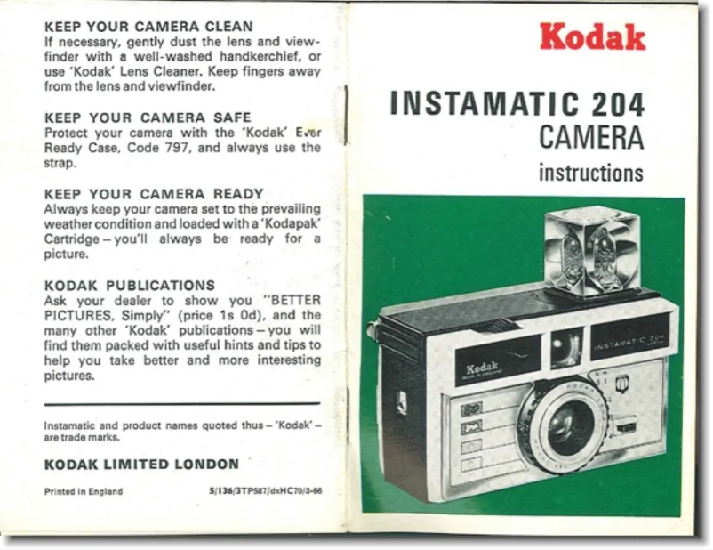 Image de la première page du manuel de l'appareil Instamatic 204