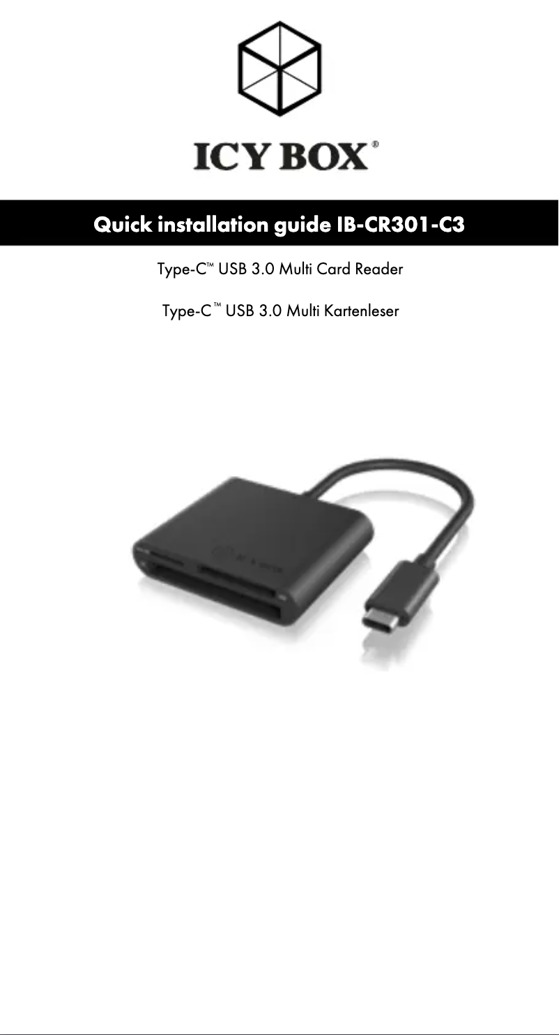 Page 1 de la notice Manuel utilisateur Icy Box IB-CR301-C3
