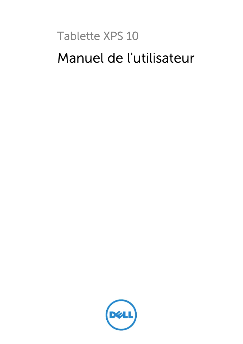 Image de la première page du manuel de l'appareil XPS 10