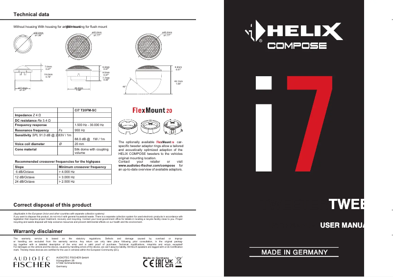 Página 1 del manual Manual de usuario Helix Ci7 T20FM-SC