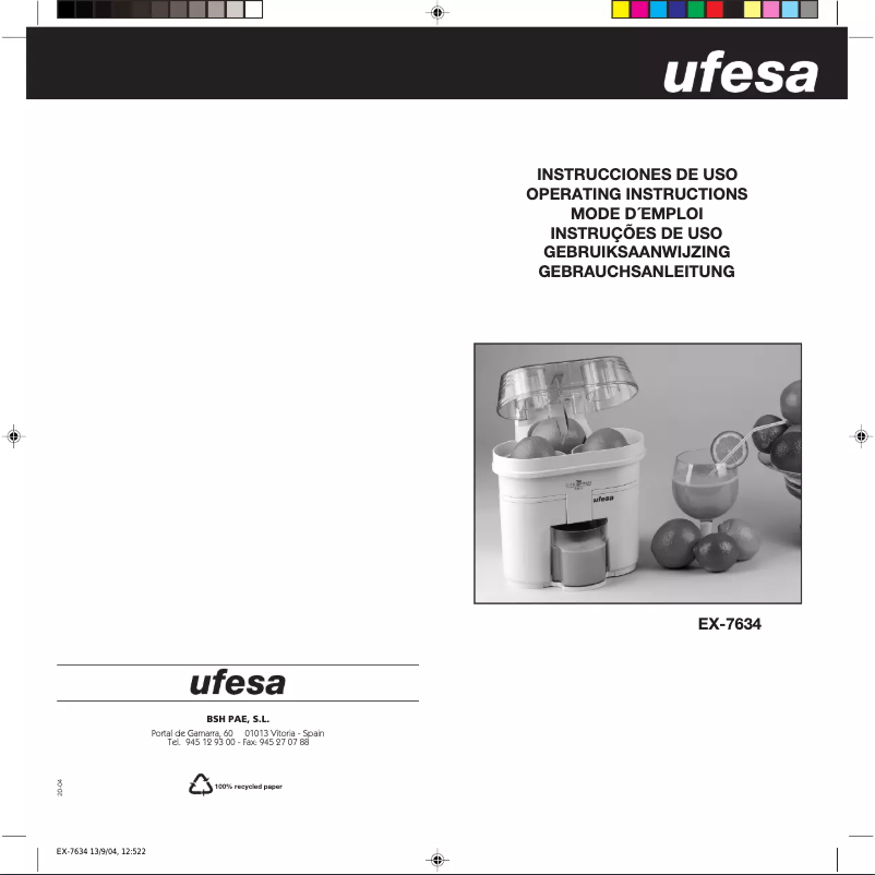 Page n°1 - Manuel utilisateur Ufesa EX7634