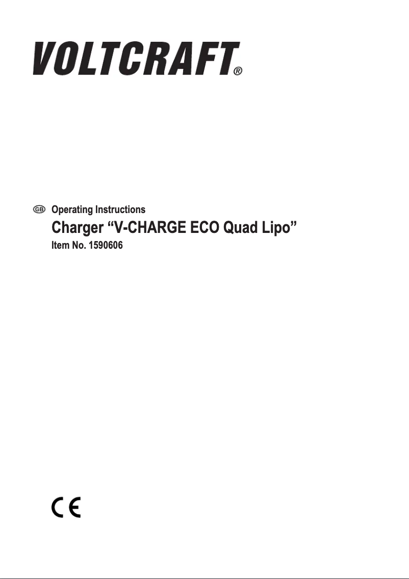 Image de la première page du manuel de l'appareil V-Charge Eco Quad Lipo