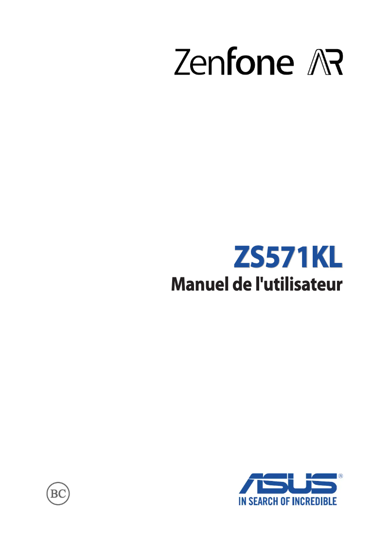 Page n°1 - Manuel utilisateur Asus ZenFone AR